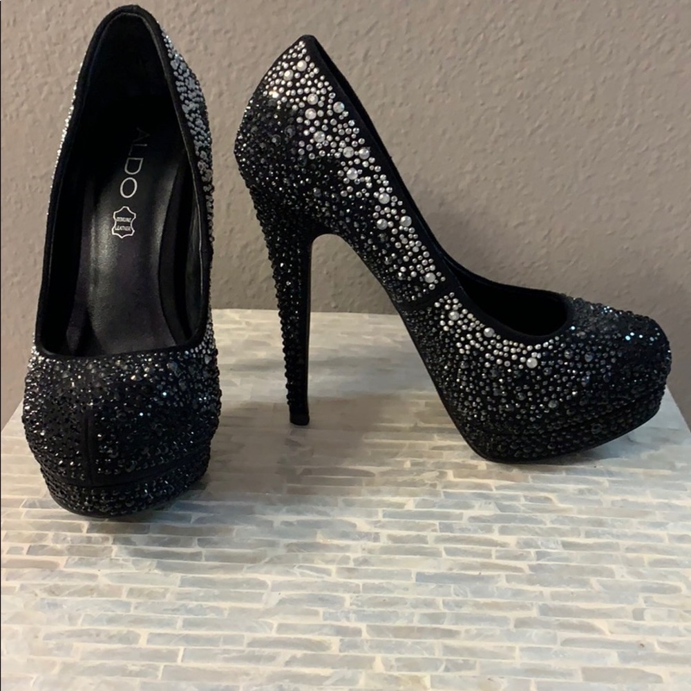Aldo ombré platform sparkle heels